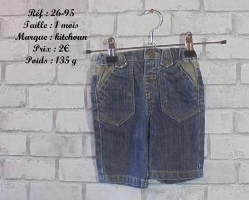 Annonce image  Pantalon 1 mois Kitchoun (26-95)
